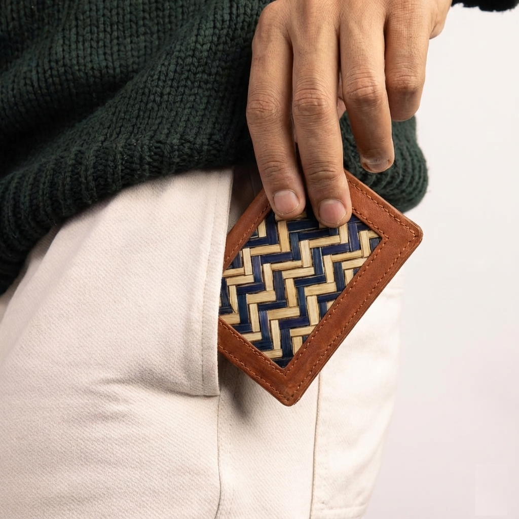 Bamboo Chevron Card Holder - Set of 2