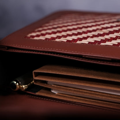 Ladies Sling Bag - Red & Biege