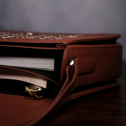 Ladies Sling Bag - Blue & Biege