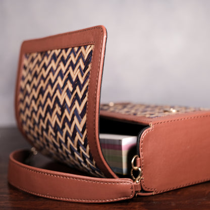 Morbana Ladies Sling Bag - Blue & Biege