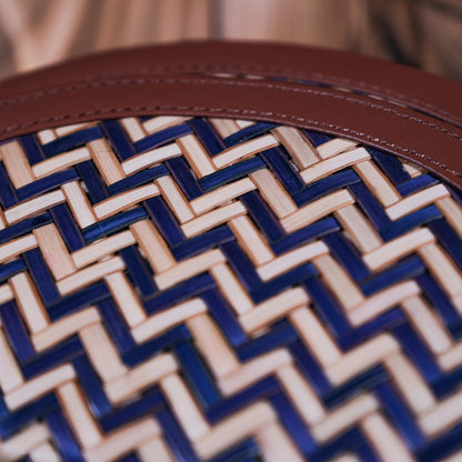 Half Moon Sling Bag - Blue & Biege